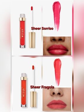 Two New Stila Stay All Day Sheer Liquid Lipsticks- Sheer Sorriso & Sheer Fragola